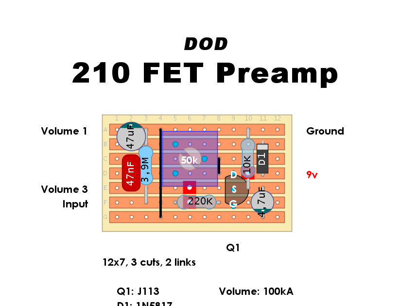 【ジャンク品】DOD　Fet Preamp /210